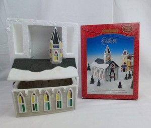 Christmas Village Church - Claire Burke Christmas Memories Victorian Candleholder