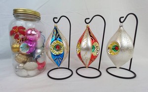Christmas Ornament Collection - Assorted Ornaments & 3 Display Stands