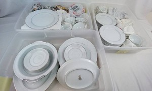 China Dinnerware - Noritake Service for 10 with Plates, Cups & Serving Pieces
