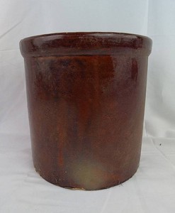 Ceramic Planter - Brown Glazed 9in Flower Pot
