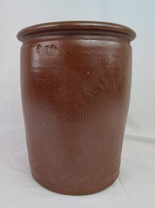 Ceramic Crock - Brown Glazed Storage Crock