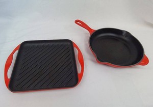 Cast Iron Cookware - Le Creuset Grill Pan & Skillet 2-Piece