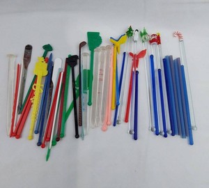 Glass Drink Stirrers & Swizzle Sticks - Assorted Novelty Designs
