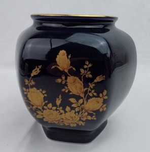 Decorative Cobalt Blue Vase - Royal Doulton Floral Urn