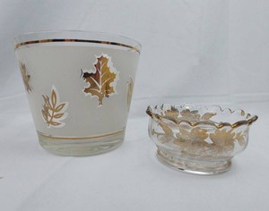 Glass Ice Bucket & Candy Dish Set - 2pc