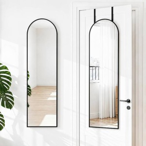 NARCISSUS 47x14 Over The Door Full Length Mirror or Wall Mounted Black
