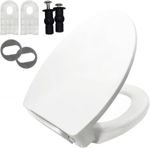 Elongated Toilet Seat for TOTO SS113SS114SS154SS224SS204SS214SS237SS247, Soft Close Toilet Seat, Traditional Heavy Duty Toilet Seat Replacement Parts with Toilet Bolts and Nuts (Cotton White)