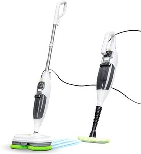 Electric Steam Mop   15-in-1 Detachable Floor Scrubber with 3 Steam Modes   Electric Mop for Hardwood Floors, Kitchen Hoods & Worktops Cleaning