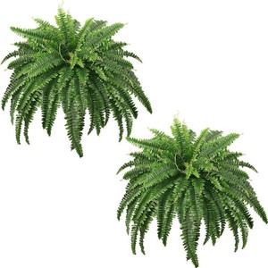 FOREST PRINCE 45 Fake Ferns Artificial Bush Plants for Outdoors, 2-Pack
