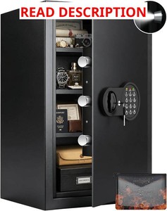 $150 Mitlvge 23.62 Tall Extra Large Home Safe Box, Safe with Fireproof Waterproof Document Bag, Digital Keypad and 3 Removable Steel Shelves, Security Box for Money Medicines Jewelry Valuables