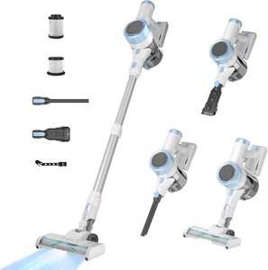 Cordless Vacuum Cleaner, 45Kpa Vacuum Cleaners for Home, 6-in-1 Stick Vacuums with LED Touch Screen, Rechargeable Cordless Vacuums for Pet Hair Carpets Hard Floors, 1.0L Dust Cup