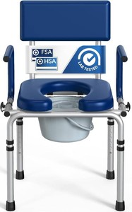 $170 M73 Drop Arm Bedside Commodes for Seniors, Potty Chair for Adults
