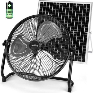 $126 20 Solar Fan with 35W Panel, Rechargeable Battery, 23ft Cable