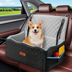 Dog Car Seat for Medium Dogs Up to 60 lb, Thick Cushion, BlackGrey