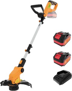 20V Cordless String Trimmer & Lawn Edger, 12 Electric Weed Wacker, Battery Powered Weed Eater with 2 x 3.0Ah Batteries & Charger, Lightweight Grass Trimmer for Lawn Yard