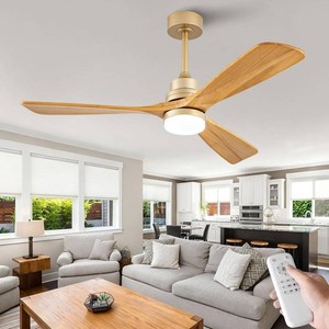 $149 52 Inch Boho Ceiling Fans with Lights and Remote, Gold Ceiling Fan with Quite Reversible DC Motor, Dimmable LED Memory Function,Solid Wood Indoor Outdoor Ceiling Fan with Light for Patio Bedroom