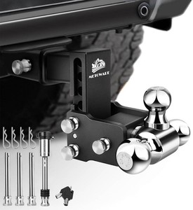 $160 METOWARE Adjustable Trailer Hitch Fits 2 Receiver Tri-Ball 4 Drop 14K GTW