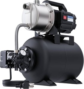 $222 Aquastrong 1.6 HP Shallow Well Pump with Pressure Tank, 1320 GPH, 115V, Stainless Steel Irrigation, Automatic Water Booster Jet Pump for Home, Garden, Lawn