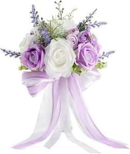 Lilac Purple Wedding Bouquets for Bride Bridesmaids Silk Premade