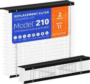 2 Pack 210 Replacement Filter,MERV 11,Compatible with AprilAire 210 Whole House Air Purifiers Models,1210,1620,2210,2216,3210,4200,HVAC Furnace Filter Replacement,20x25x4 Air Filter