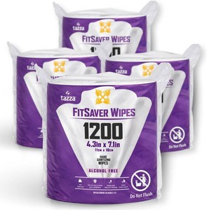 Tazza Wet Wipes, 4 x 1200 Count, Pre Saturated Gym Equipment Cleaning Wipes