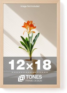 TONES FRAME DESIGN 12x18 Frame Natural Wood 18x12 Frame Without Mat,1 Pack