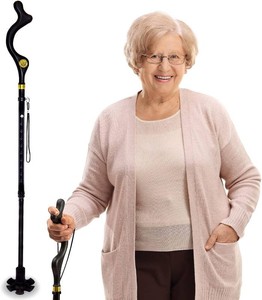 Campbell Posture Cane  Walking Cane for Men, Women  Mobility Device, Portable, Lightweight, Adjustable, Self-Standing, Folding, Collapsible Hand Walking Stick, 10 Height Adjustment, 360 Traction Tip