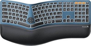 ProtoArc EK01 Plus Backlit Bluetooth Ergonomic Keyboard, Full Size, Blue