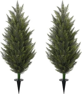 3.6FT Fake Topiary Trees Artificial Outdoor 2 Pcs UV Resistant Shrubs