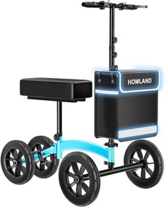 HOMLAND Knee Scooter Walker for Adults for Foot Injuries, 8 Rubber Wheel