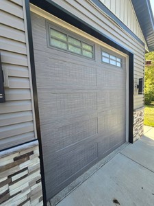 Haas 9' X 9'3" Ribbed Long Panel Garage Door
