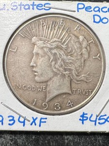 1934 US PEACE SILVER DOLLAR