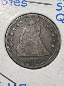 1876 US SEATED LIBERTY QUARTER