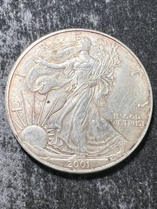 2001 AMERICAN SILVER EAGLE 1 TROY OZ .999 FINE SILVER