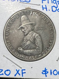 1920 US PILGRIM COMMEM HALF DOLLAR