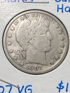 1907 US BARBER HALF DOLLAR