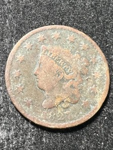 1827 US CORONET HEAD LARGE CENT