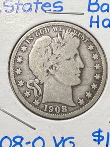 1908-O US BARBER HALF DOLLAR