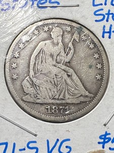1871-S US SEATED LIBERTY HALF DOLLAR