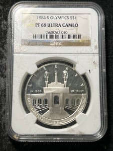 1984-S US OLYMPIC SILVER DOLLAR NGC PF68 ULTRA CAMEO