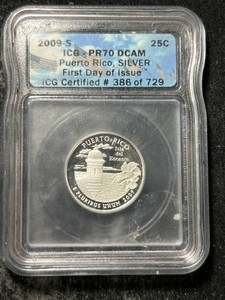 2009-S US PROOF SILVER PUERTO RICO QUARTER ICG PR70 DCAM
