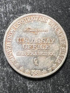 1 TROY OZ .999 FINE SILVER 1981 US ASSAY OFFICE ROUND
