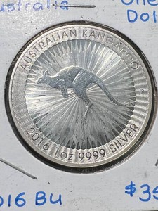 2016 AUSTRALIAN KANGAROO 1 TROY OZ .9999 FINE SILVER
