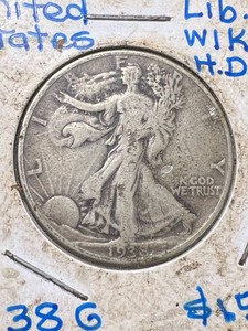 1938 US WALKING LIBERTY HALF DOLLAR
