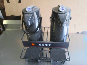 Metal Bunn stand with 2 coffee servers