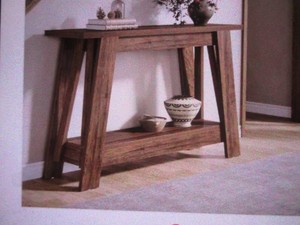 Turrella 41.3 in. Rustic Brown Rectangle Wood Console Table, Small Entraway Table