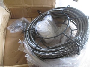 Industrial drain snake with accessories and metal reel
