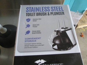 Stainless steel toilet brush and plunger