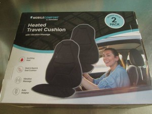 Pair of heated travel cushions
