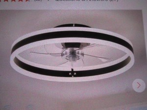 20 in. Indoor LED Black Low Profile Ceiling Fan Flush Mount Smart App Remote Control Dimmable Lighting